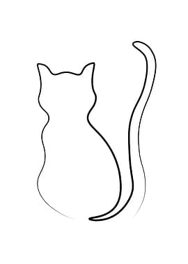 One line Cat