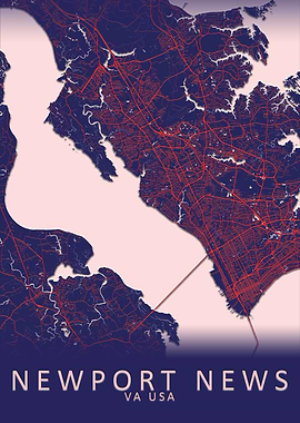 Newport News USA City Map
