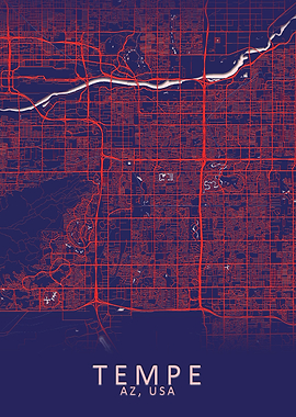 Tempe AZ USA City Map