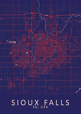 Sioux Falls USA City Map