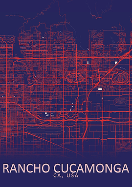 Rancho Cucamonga USA Map