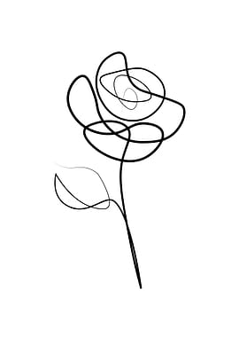 One line Rose
