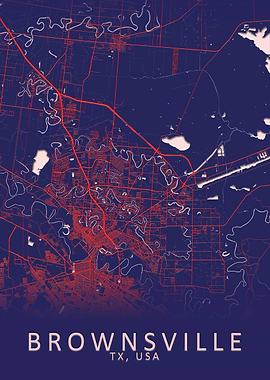 Brownsville USA City Map