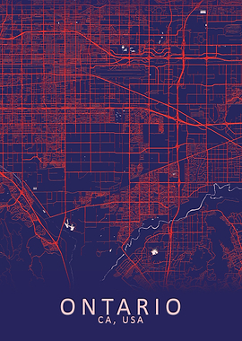 Ontario CA USA City Map
