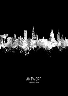 Antwerp Belgium Skyline