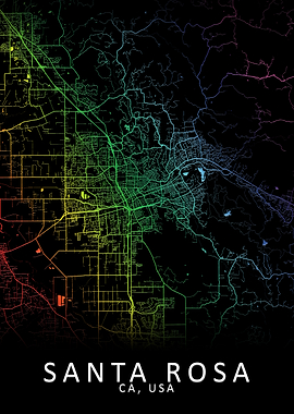 Santa Rosa CA USA City Map