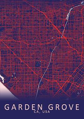Garden Grove USA City Map