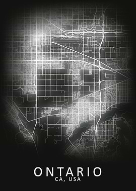 Ontario CA USA City Map