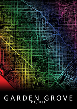 Garden Grove USA City Map