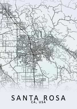 Santa Rosa CA USA City Map