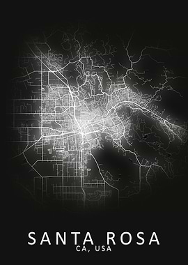 Santa Rosa CA USA City Map
