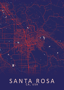 Santa Rosa CA USA City Map