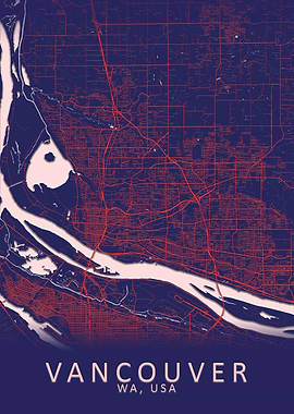 Vancouver WA USA City Map