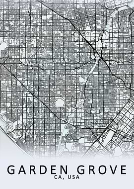Garden Grove USA City Map