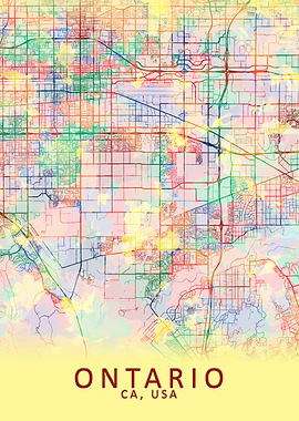 Ontario CA USA City Map