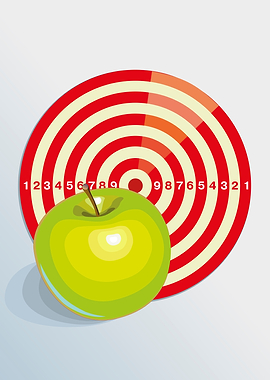 apple on target background