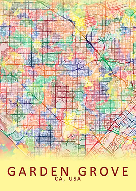 Garden Grove USA City Map