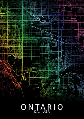 Ontario CA USA City Map