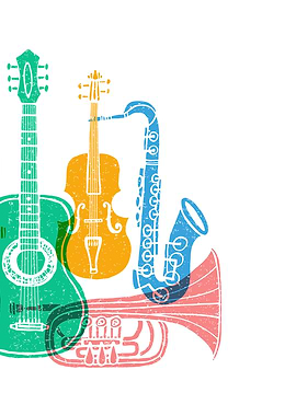 Musical retro poster jazz