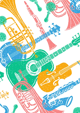 Musical retro poster jazz