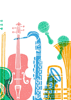 Musical retro poster jazz