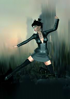 Ninja girl in the city