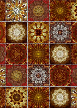 Gold Crazy Quilt Pattern