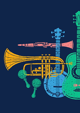 Musical retro poster jazz