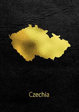 Golden Map Art Czechia