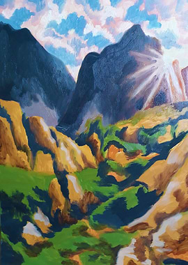 Mountains in the sunrise