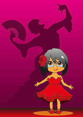 Little Carmen in red dress