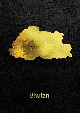 Golden Map Art Bhutan
