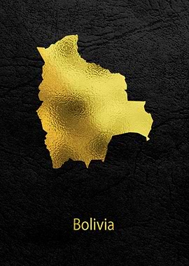 Golden Map Art Bolivia