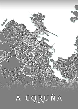 A Coruna Spain City Map