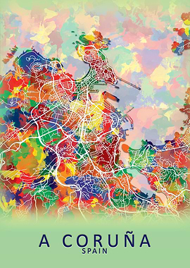 A Coruna Spain City Map