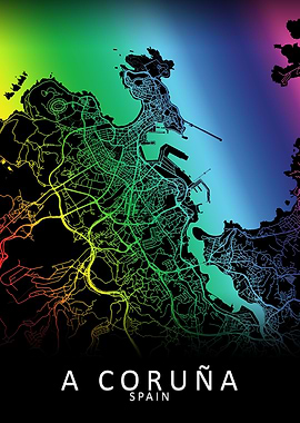 A Coruna Spain City Map