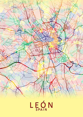 Leon Spain City Map
