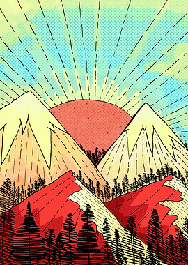 Retro mountains