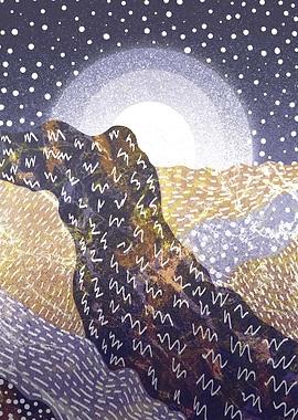 Mauve and gold hills