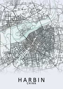 Harbin China City Map