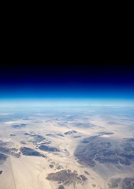 Desert and the black sky