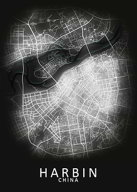 Harbin China City Map