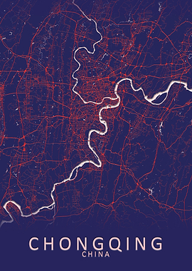 Chongqing China City Map