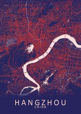 Hangzhou China City Map