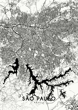 Sao Paulo map white