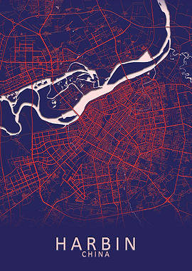 Harbin China City Map