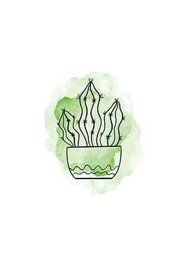 Cute watercolor cactus