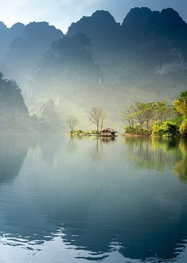 Small hut on an island