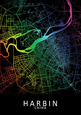 Harbin China City Map