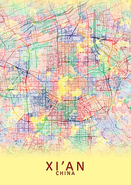 Xi an China City Map